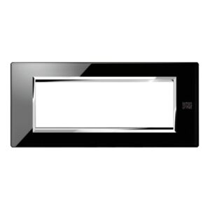 Placca 6 Moduli, Expì, Vetro, Nero Lava URMET 13006.NR