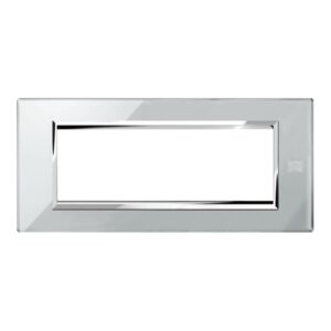 Placca 6 Moduli, Expì, Vetro, Grigio Opale URMET 13006.GO