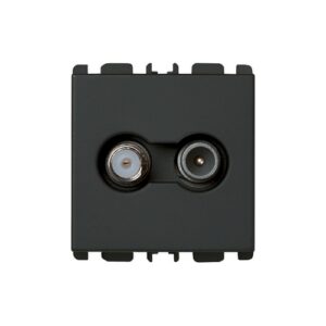 Presa Passante Tv-Sat,2 Moduli, Attenuazione 5 Db, Nea, Antracite URMET 13405/2