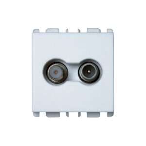 Presa Passante Tv-Sat, 2 Moduli, Attenuazione 14 Db, Nea, Bianco URMET 13414/2.B