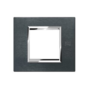 Placca 2 Moduli, Expì, Alluminio, Karbon URMET 13902.AK