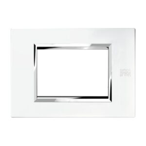 Placca 3 Moduli, Expì, Metallo, Bianco Perla URMET 13903.BP