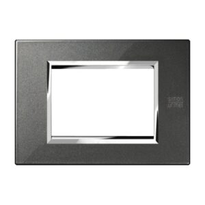 Placca 3 Moduli, Expì, Metallo, Nero Grafite URMET 13903.NG