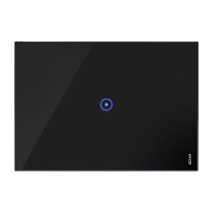Placca 3 Moduli, 1 Simbolo, Expì Touch, Vetro, Nero Lava URMET 14013.NR