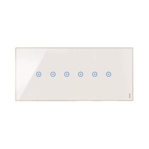Placca 6 Moduli, 6 Simboli, Expì Touch, Vetro, Bianco Neve URMET 14066.BN