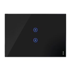 Placca 3 Moduli, 1 Simbolo Centrale Sovrapposto, Expì Touch, Vetro, Nero Lava URMET 14523.NR