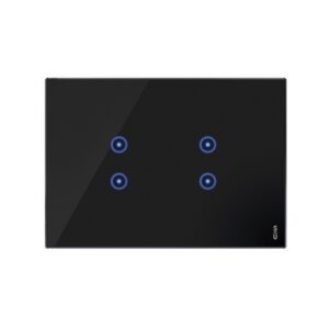 Placca 3 Moduli, 2 Simboli Sovrapposti, Expì Touch, Vetro, Nero Lava URMET 14543.NR
