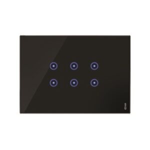 Placca 3 Moduli, 3 Simboli Sovrapposti, Expì Touch, Vetro, Nero Lava URMET 14563.NR