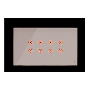 Placca 4 Moduli, 4 Simboli Sovrapposti, Expì Touch, Vetro, Nero Lava URMET 14584.NR