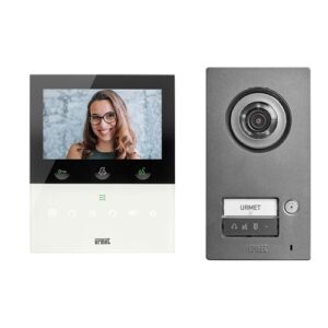 Kit Monofamiliare Video Pulsantiera Mikra2 Videocitofono Vivavoce Wi-Fi Vog5W Bianco, Sistema 2Voice URMET 1784/716