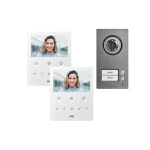 Kit Bifamiliare Video Con Pulsantiera Mikra2 E Videocitofono Vivavoce Vog5, Sistema 2Voice URMET 1784/782