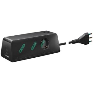 Presa Scrivania 1Univ+2P17/11+3Usb+S17 N VIMAR 00604.CC