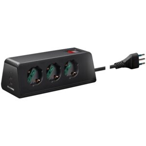 Presa Scrivania 3Univ.+3Usb+S11+Cbe Nero VIMAR 00608.CC