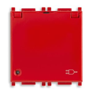 Presa 2P+T 16A Univ.+Coper. Antib.Rosso VIMAR 14210.C.AB.R