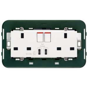 2Prese 2P+T13Abs+Int.Rosso+Usbc+C Bianco VIMAR 14224.CC