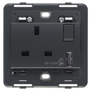 Presa 2P+T 13A Bs + Int. + Usb A Grigio VIMAR 20223.A