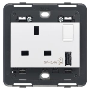 Presa 2P+T 13A Bs + Int. + Usb A Bianco VIMAR 20223.A.B