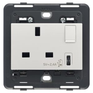 Presa 2P+T 13A Bs + Int. + Usb C Next VIMAR 20223.C.N