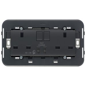 2 Prese 2P+T 13A Bs +Int +Usb C+C Grigio VIMAR 20224.CC