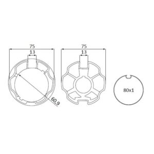 Adattatore Ogiva Ø 78 Mm Per Tenda Da Sole ALMOT Y236