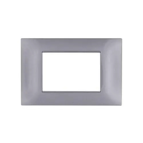 Placca Tecnopolimero T2-Gem 3P Platino MAPAM M6003-20 Compatibile VIMAR PLANA