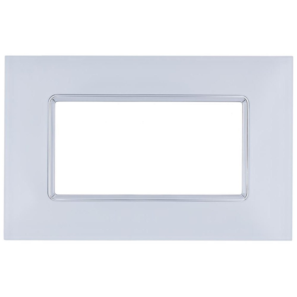 Placca Vetro T2-Gem 4P Bianco MAPAM M6004BL-1 Compatibile VIMAR PLANA
