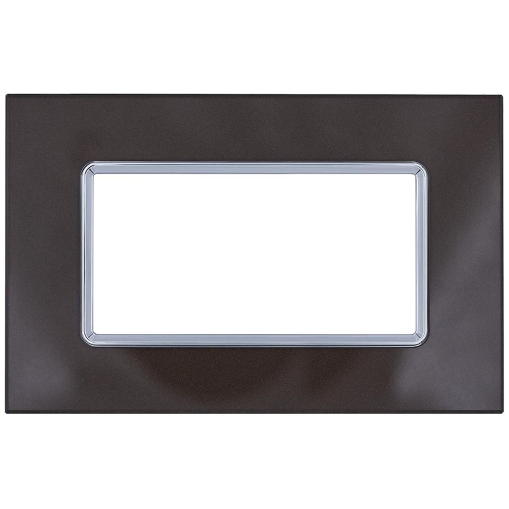 Placca Vetro T2-Gem 4P Testa Di Moro MAPAM M6004BL-6 Compatibile VIMAR PLANA