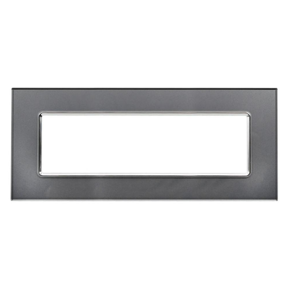 Placca Vetro T3-Joy 6P Grigio MAPAM M5006BL-3 Compatibile Bticino Matix