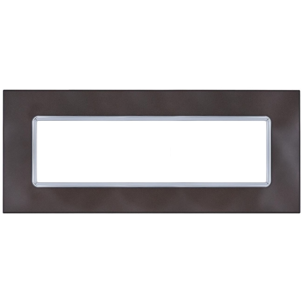 Placca Vetro T3-Joy 6P Testa Di Moro MAPAM M5006BL-6 Compatibile Bticino Matix