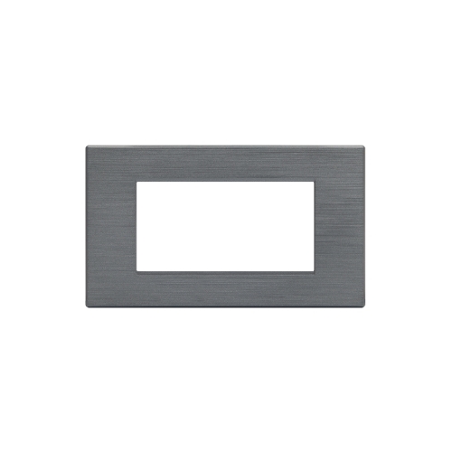 Placca Tecnopolimero Spazzolato T2-Gem 4P Grigio MAPAM M6004SL-8 Compatibile VIMAR PLANA