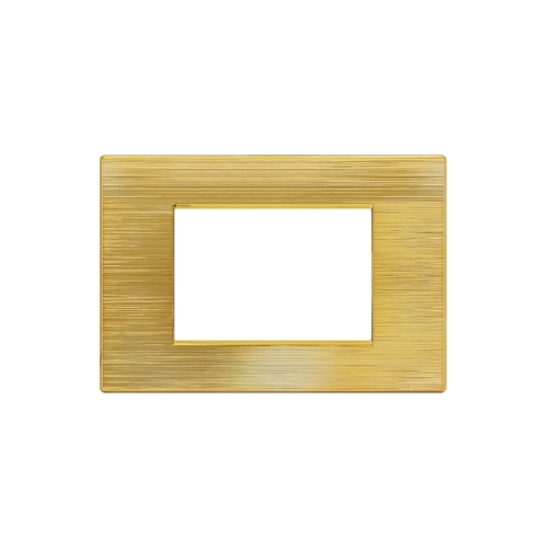 Placca Tecnopolimero Spazzolato T2-Gem 3P Oro MAPAM M6003SL-5 Compatibile VIMAR PLANA