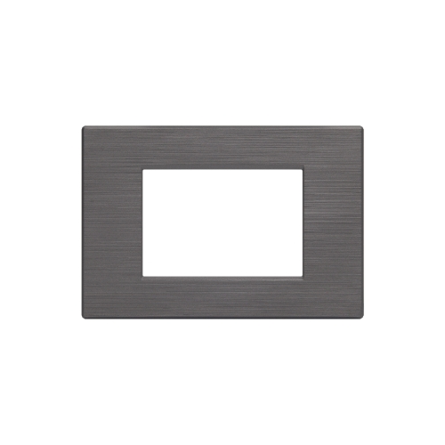 Placca Tecnopolimero Spazzolato T2-Gem 3P Platino MAPAM M6003SL-20 Compatibile VIMAR PLANA