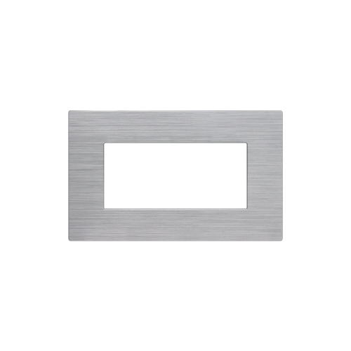 Placca Tecnopolimero Spazzolato T3-Joy 4P Silver MAPAM M5004SL-9 Compatibile Bticino Matix