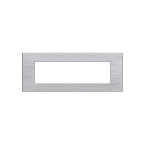 Placca Tecnopolimero Spazzolato T1-Art 7P Silver MAPAM 8007SL-9 Compatibile Bticino Living Light Tech International