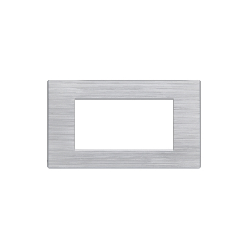 Placca Tecnopolimero Spazzolato T1-Art 4P Silver MAPAM 8004SL-9 Compatibile Bticino Living Light Tech International