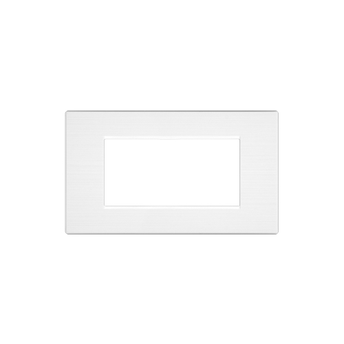 Placca Tecnopolimero Spazzolato T1-Art 4P Bianco MAPAM 8004SL-1 Compatibile Bticino Living Light Tech International