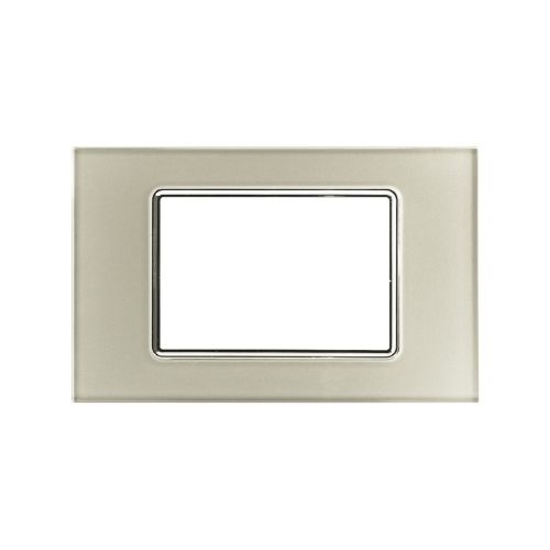 Placca Vetro T1-Art 3P Champagne MAPAM 8003BL-4 Compatibile Bticino Living Light Tech International