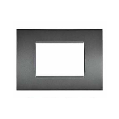 Placca Tecnopolimero T1-Art 3P Grigio Scuro MAPAM 8003-08 Compatibile Bticino Living Light Tech International