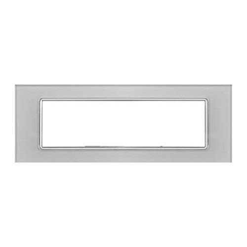 Placca Vetro T1-Art 7P Silver MAPAM 8007BL-3 Compatibile Bticino Living Light Tech International