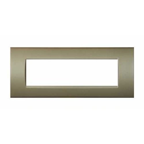 Placca Tecnopolimero T1-Art 7P Champagne MAPAM 8007-11 Compatibile Bticino Living Light Tech International