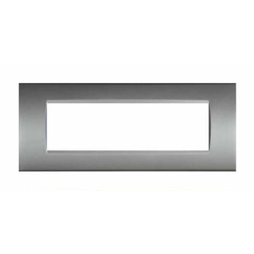 Placca Tecnopolimero T1-Art 7P Grigio Chiaro MAPAM 8007-04 Compatibile Bticino Living Light Tech International