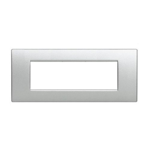 Placca Tecnopolimero T1-Art 7P Silver MAPAM 8007-09 Compatibile Bticino Living Light Tech International
