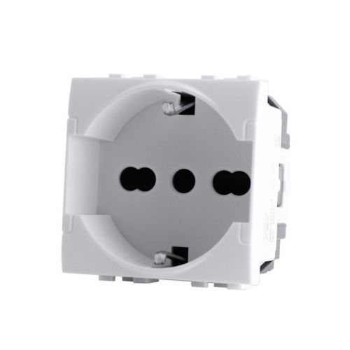 Presa Schuko Unel (16A-250V) T1-Art Bianco MAPAM 814B Compatibile Bticino Living Light Tech International