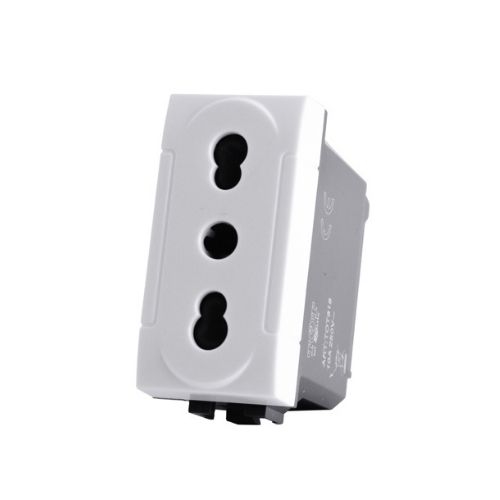 Presa Bivalente (16A-250V) T1-Art 2P Bianco MAPAM 818B Compatibile Bticino Living Light Tech International