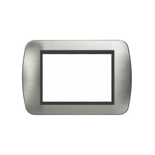 Placca Metallo T1-Art 3P Argento MAPAM 8803-05 Compatibile Bticino Living Light Tech International