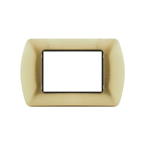 Placca Metallo T1-Art 3P Oro Spazzolato MAPAM 8803-06 Compatibile Bticino Living Light Tech International