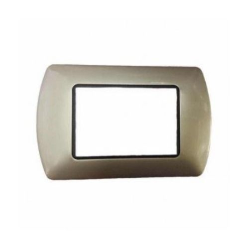 Placca Metallo T1-Art 3P Champagne MAPAM 8803-08 Compatibile Bticino Living Light Tech International