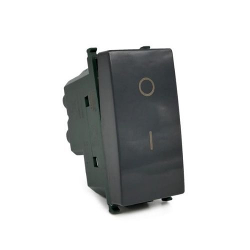 Interruttore Bipolare 01 (16A-250V) T2-Gem Nero MAPAM 602N Compatibile VIMAR PLANA