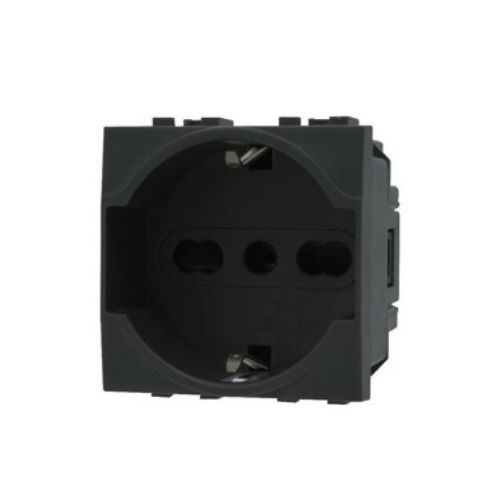 Presa Schuko Unel 3.0 (16A-250V) T2 Nero MAPAM 614N