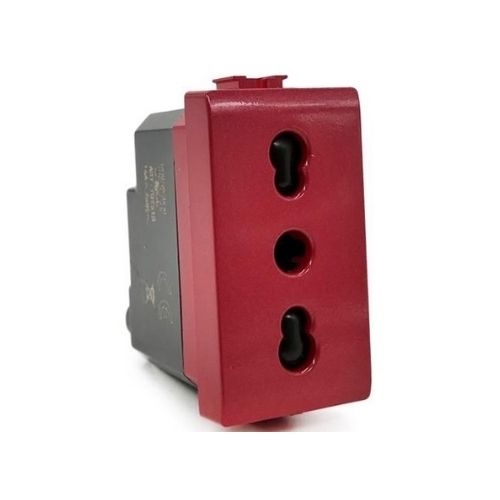 Presa Bivalente (16A-250V) T2 Per Linea Emergenza Rosso MAPAM 618R